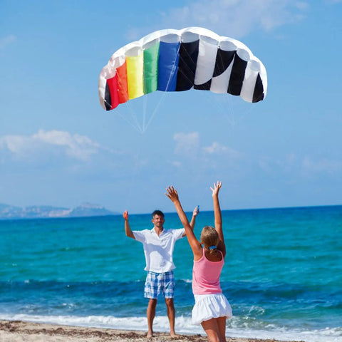Rainbow Parafoil Kite 55 Inch Pro Stunt Soft Foil Design With 1.4 M Wing Span Easy To Fly Durable For High Altitude at the beach