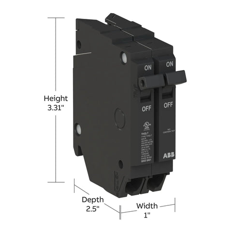 15 Amp Tandem Circuit Breaker 1 Pole 2 Circuits In One Slot For 120 240 Volt Load Centers Thermal Magnetic Plug On Breaker With 10 kAIC Interrupt Rating Heavy Duty Durable Residential And Commercial Electrical Protection You Can Trust. black tandem breaker, 3.31 inch height
