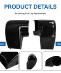 RV Awning End Cap Replacement Kit R001932006 Left Side Black, front and back views of the durable idler cover.