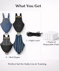 Indoor Pigeon Harness Kit With Reusable Diaper Pants And Flight Training Leash, includes four bird diapers, leash, pads