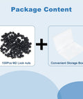 100 Pack M2 X 0.4mm Carbon Steel Hex Lock Nuts With Nylon Insert Self Locking For Vibration Prone Projects with storage box
