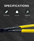 Yellow-handled Fiber Optic Stripper With V Shaped Opening For Safe Cable Preparation And Wire Stripping, Lightweight 2.72 Oz Tool