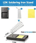 LDK soldering iron stand with cleaning sponge and holder component breakdown