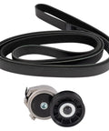 Heavy Duty Serpentine Drive Belt Tensioner And Accessory Belt Kit black rubber belt and pulley tensioner set