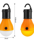 Soft Amber Sleep Lantern Bulbs, 4 Pack, Portable Hanging Bug Resistant Lights For Kids And Babies, Perfect For Camping, Hiking, Fishing, Decoration, And Gift, Batteries Not Included, showing two bulbs with hook, 2 inches wide, 4.68 inches high.