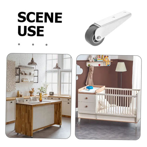 Slick Barn Door Rollers And Sliding Casters 2 Pack Heavy Duty Nylon Galvanized Hardware for furniture on wheels in kitchen and nursery.