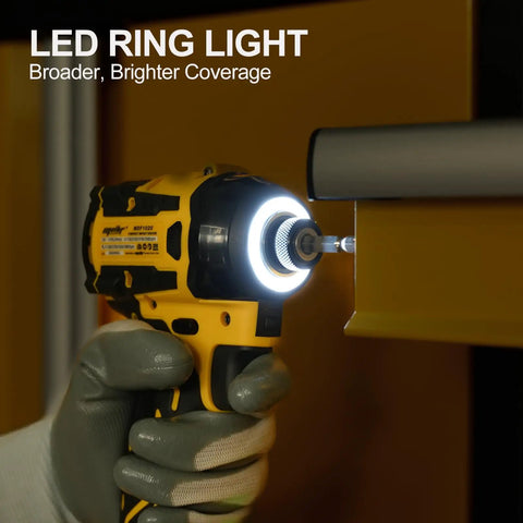 Beast Quarter Inch Impact Driver For Dewalt 20V And 60V Max Batteries Tool Only, 2212 In Lbs Torque with LED light in use