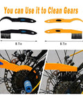 Sprocket scrapers and brushes from 10 Piece Bicycle Cleaning Kit With Chain Cleaner, Chain Brush, Tire Cleaner for cleaning gears