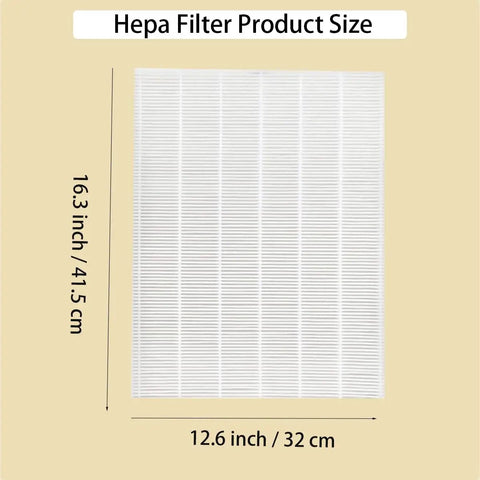 2 Pack HEPA Replacement Filters H For Winix 5500-2 And AM80 Air Purifier With 2 Activated Carbon Filter Sets, filter dimensions shown
