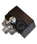 Air Compressor Pressure Switch One Quarter Inch FNPT, Adjustable 145 To 175 PSI, Four Port, 24 Amp, 120/240V, Replacement Part 5140112-24
