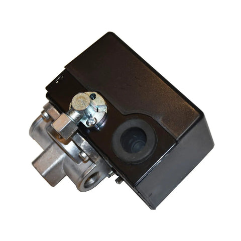 Four Port Air Compressor Pressure Switch 120 To 150 PSI Auto Metal Housing With Adjustable Differential 25 To 33 PSI