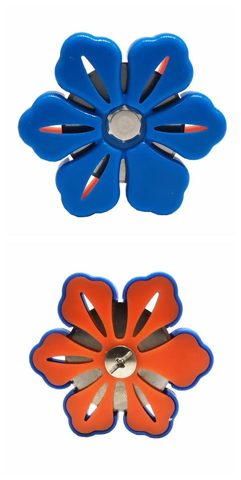 Magnetic Thread Cutter For Craft And DIY Sewing Flower Shape Yarn Cutter Super Handy Sewing Tool With Magnetic Back Blue