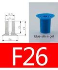 Top Rated Industrial Pneumatic Vacuum Suction Cup With Super Strong Grip made of blue silica gel shown with dimensions.