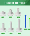 Durable Rubber Golf Tees For Driving Range And Indoor Simulators Stable Flexible Practice Tees 32 Pieces With 6 Mixed Sizes