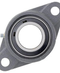 Front view of Two Pack Two Bolt Flange Mount Ball Bearing Unit with Cast Iron Housing FL210 UC210-31