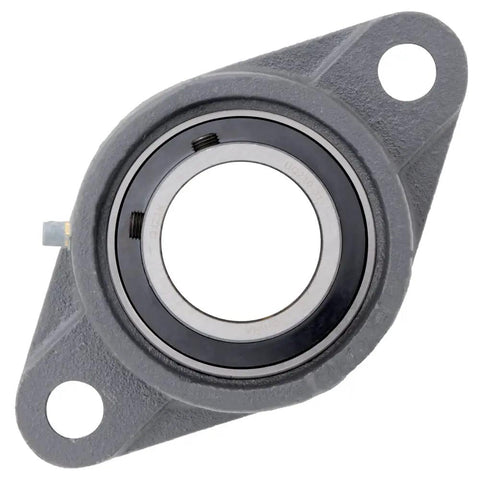 Front view of Two Pack Two Bolt Flange Mount Ball Bearing Unit with Cast Iron Housing FL210 UC210-31