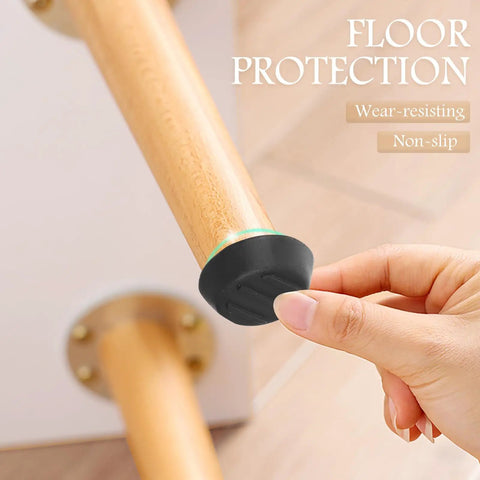 Kick Those Nasty Cabinet And Desk Shakes Flat With Heavy Adjustable Furniture Levelers And Table Feet Screw Direct Install For Chairs Tables And Bookshelves 100 Pack, black non-slip furniture leveler on wooden table leg.