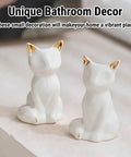 Premium Ceramic Toilet Bolt Covers With A Super Cute Cat Design To Crush Rust And Dampness While Keeping Your Bathroom Hardware Vibing Immaculately All Season Long, small white ceramic cat decor.