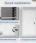 Installation steps for Smooth Paintable Access Panel For Drywall Seamless Wall Cover Flush Mount Door, showing measuring and fitting details.