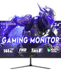Front view of Gamer Ready 24 Inch 1080p Gaming Monitor With 144Hz Refresh Rate, 1ms Response Time, VA Panel, 100 Percent sRGB