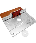 Dead On Aluminum Router Table Insert Plate With Heavy Duty Flip Backing Board And Zero Lash Edge Guide Set for woodworking tasks.