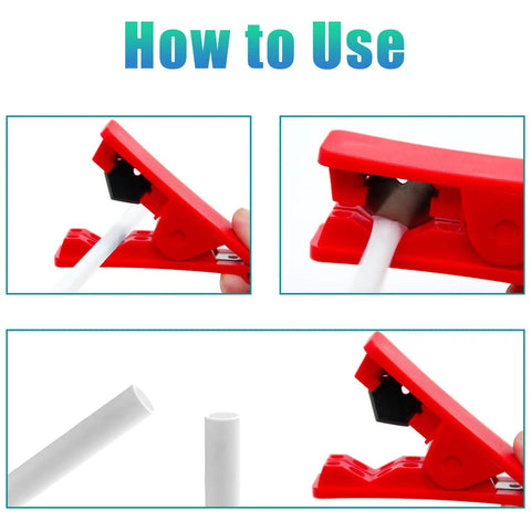 How to use Three Pack PTFE Tube Cutter Set, Red, Portable Nylon PVC PU Hose Cutter For Square Tubing And Round Tubing, Cuts Up To 0.75 Inch Outer Diameter