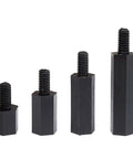 320Pcs M3 Nylon Hex Spacer Standoff Kit With Male And Female Threaded Pillars, Nuts, Screws For PCBs And Motherboards, Black