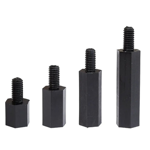 320Pcs M3 Nylon Hex Spacer Standoff Kit With Male And Female Threaded Pillars, Nuts, Screws For PCBs And Motherboards, Black