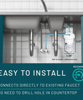 Under Sink Water Filter System AP200 With Full Flow 1.75 GPM Connects To Cold Water Faucet And Cuts Chlorine Taste And Odor