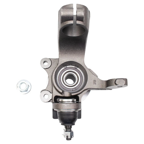 Front Passenger Side Wheel Bearing Hub Assembly For Ford Transit Connect Replacement - Durable OE-Grade Hub - Easy Install - No-Fuss Front Right Wheel Fit - LK014 featuring a grey metal structure with axle nut