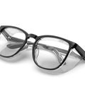 Anti Fog Anti Scratch Safety Glasses With Side Shields For Men And Women Black Protective Eyewear High Comfort Fit Clear Lenses ANSI Z87.1 Certified