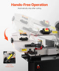 Metal Horizontal Band Saw With 7 By 12 Inch Rectangular Cutting Capacity showing hydraulic gravity feed system
