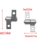 4 Pack Stainless Steel 360 Degree Damping Hinge With Torque Friction Positioning Hinge Shaft for laptops, dimensions shown