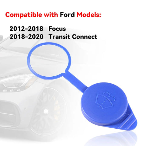 Ford Focus Windshield Washer Fluid Reservoir Cap Replacement 2012-2018 Direct Fit CP9Z17A605A blue plastic cap