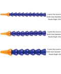 Flexible Lathe Coolant Tube Kit For CNC Machines, 4-Piece ABS Adjustable Water Cooling Hose Set with nozzle sizes and dimensions