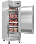 Heavy Duty Freezer With 20 Cu Ft Of Honest Storage Space And A Rust Resistant Metal Shell Built Tough For Your Daily Grind While Keeping Frozen Supplies Crisp In Your Garage Or Basement Setup For Years To Come, loaded with meats.