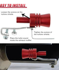 YoRise car exhaust whistle, red aluminum alloy sound booster with mounting clamp, installed on tail-pipe