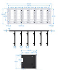 Outline dimensions diagram for Kickass 2U Rack Mount Enclosure For Raspberry Pi 4 And Pi 5 Server Clusters.