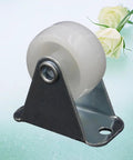 12 Pcs White PP Nylon Furniture Caster Wheels 1 Inch on metal plate, showcasing smooth plastic wheel design.