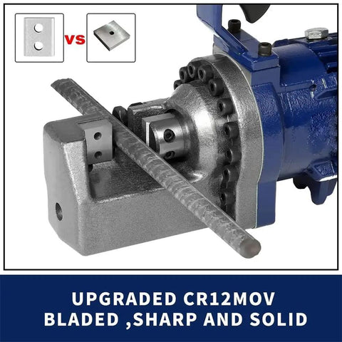 Heavy Duty 1350W Hydraulic Rebar Cutter For 4-22mm Steel Bars with upgraded CR12MOV blade design for enhanced cutting efficiency.