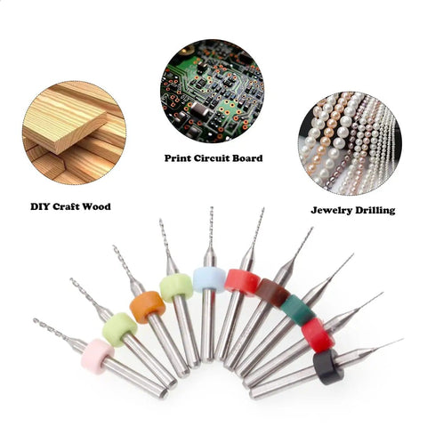 30 Piece Tungsten Carbide Micro PCB Drill Bit Set With 0.3mm And 1.2mm Shanks for wood, circuit board, and jewelry drilling