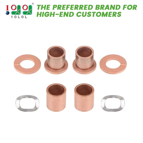 Golf Cart Upper And Lower Spindle Bronze Kingpin Bushing Kit For Club Car DS 1981 Up Replace OEM 8067 7048 1010150 1016389 Easy Front End Repair For Smoother Rides, bronze bushings and washers
