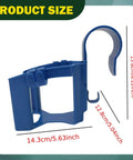 Poolside Cup Holder Detachable Drinks Stand For Pool Bar Edge Beverage Storage Accessory With Hook Towel Holder Water Bottle And Phone Holder PP Blue Easy Install Durable Fade Resistant, showing dimensions.