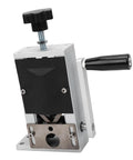 Hand Crank Wire Stripping Machine For 21mm Diameter Cables, portable tool with steel frame and adjustable clamp.