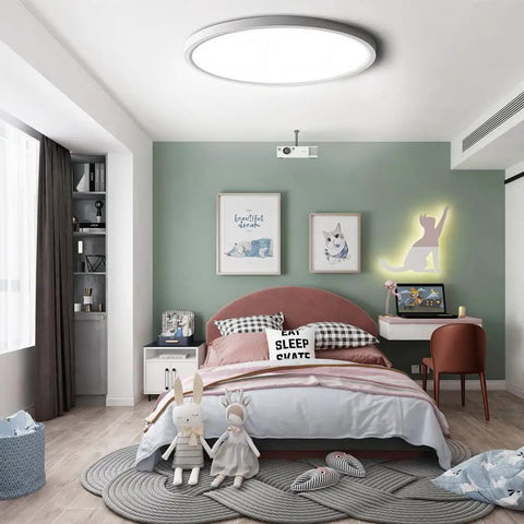 15.7 Inch Ultra Thin Flush Mount LED Ceiling Light 32W 3800LM 5000K Daylight White Round Modern Fixture Slim Flat Design in bedroom