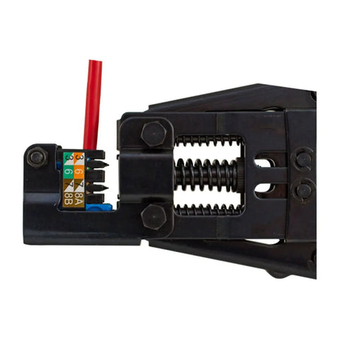 1 Punch Down Termination Tool For Vertical Cable Keystones Pro Grade Carbon Steel With Black Oxide Finish in use on cable