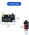 12 Pack Micro Limit Switch With Pin Plunger Actuator Spdt 1No 1Nc dimensions showing size profile for installation and wiring.