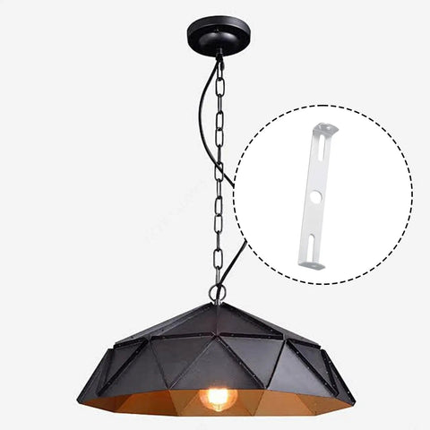 Six Pack Universal Light Fixture Mounting Bracket Square Kit For Ceiling Or Wall shown with pendant light installation