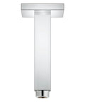 Eurocube 6 Inch Ceiling Shower Arm in Starlight Chrome featuring a modern square design for a luxury spa experience.