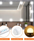 Hollywood Vanity Mirror Lights With 14 LED Bulbs 3 Color Temperatures And 10 Step Dimmable Brightness displayed with accessories